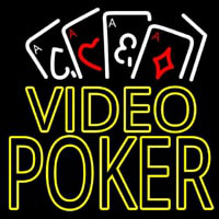 Video Poker With Cards Neonskylt