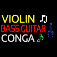 Violin Bass Guitar Conga 2 Neonskylt