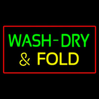 Wash Dry And Fold Red Border Neonskylt
