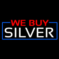We Buy Silver Block Neonskylt