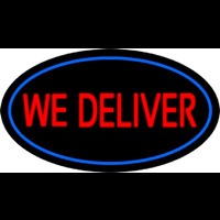We Deliver Oval Blue Neonskylt