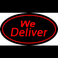 We Deliver Oval Red Neonskylt