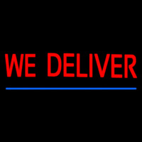 We Deliver With Blue Line Neonskylt
