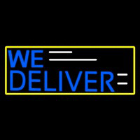 We Deliver Yellow Border Neonskylt