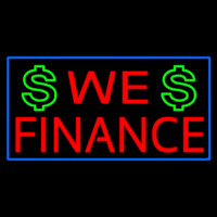 We Finance Dollar Logo Blue Border Neonskylt