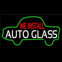 We Install Auto Glass Car Logo Neonskylt