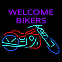 Welcome Bikers With Bike Neonskylt