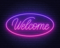 Welcome Neonskylt