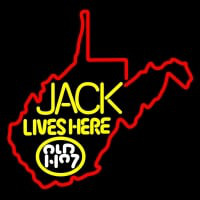 West Viginia Jack Lives Here Neonskylt