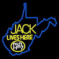 West Viginia Jack Lives Here Neonskylt