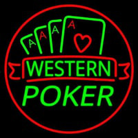Western Poker 2 Neonskylt