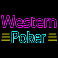 Western Poker 3 Neonskylt