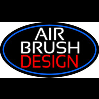 White Air Brush Design With Blue Border Neonskylt
