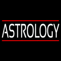 White Astrology Block Red Line Neonskylt