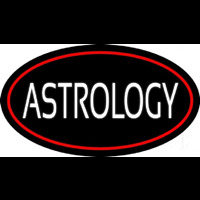 White Astrology Block Red Neonskylt