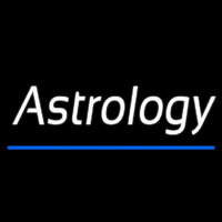 White Astrology Blue Line Neonskylt