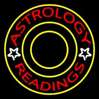 White Astrology Readings Yellow Border Neonskylt