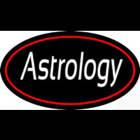 White Astrology Red Border With Oval Neonskylt