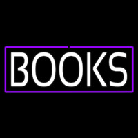 White Books Purple Border Neonskylt