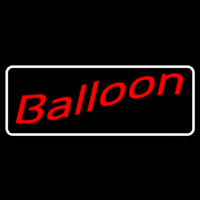 White Border Balloon Cursive Neonskylt