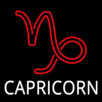 White Capricorn Red Logo Neonskylt