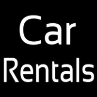 White Car Rentals Neonskylt