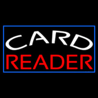 White Card Red Reader Neonskylt