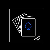 White Cards Poker Neonskylt