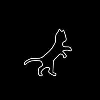 White Cat Logo Neonskylt