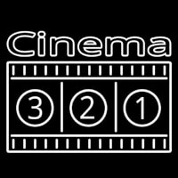 White Cinema Block Neonskylt