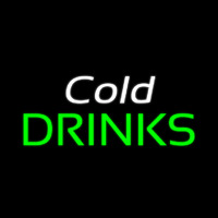 White Cold Drinks Green Neonskylt