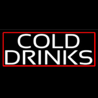 White Cold Drinks Neonskylt