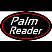 White Cursive Palm Reader Neonskylt