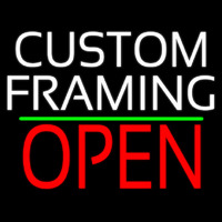 White Custom Framing With Open 1 Neonskylt