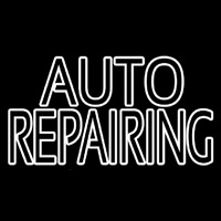 White Double Stroke Auto Repair Neonskylt