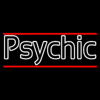 White Double Stroke Psychic And Red Line Neonskylt