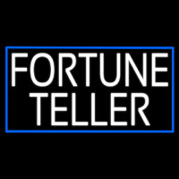 White Fortune Teller With Blue Border Neonskylt