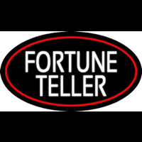 White Fortune Teller With Red Border Neonskylt