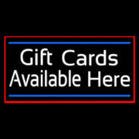 White Gift Cards Available Here Blue Line Neonskylt