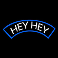 White Hey Neonskylt
