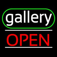 White Letters Gallery With Open 3 Neonskylt