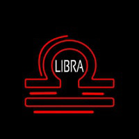 White Libra Zodiac Neonskylt