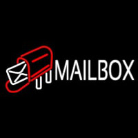 White Mailbo  Red Logo Neonskylt