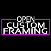 White Open Custom Framing With Pink Border Neonskylt