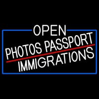 White Open Photos Passport Immigrations With Blue Border Neonskylt