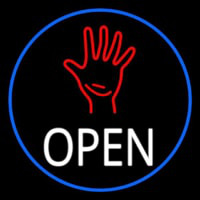 White Open Psychic Neonskylt