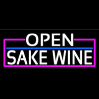 White Open Sake Wine With Pink Border Neonskylt