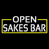 White Open Sakes Bar With Blue Border Neonskylt
