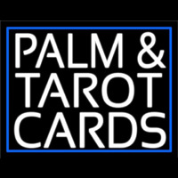 White Palm And Tarot Cards Block Neonskylt