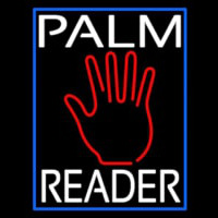White Palm Reader Blue Border Neonskylt